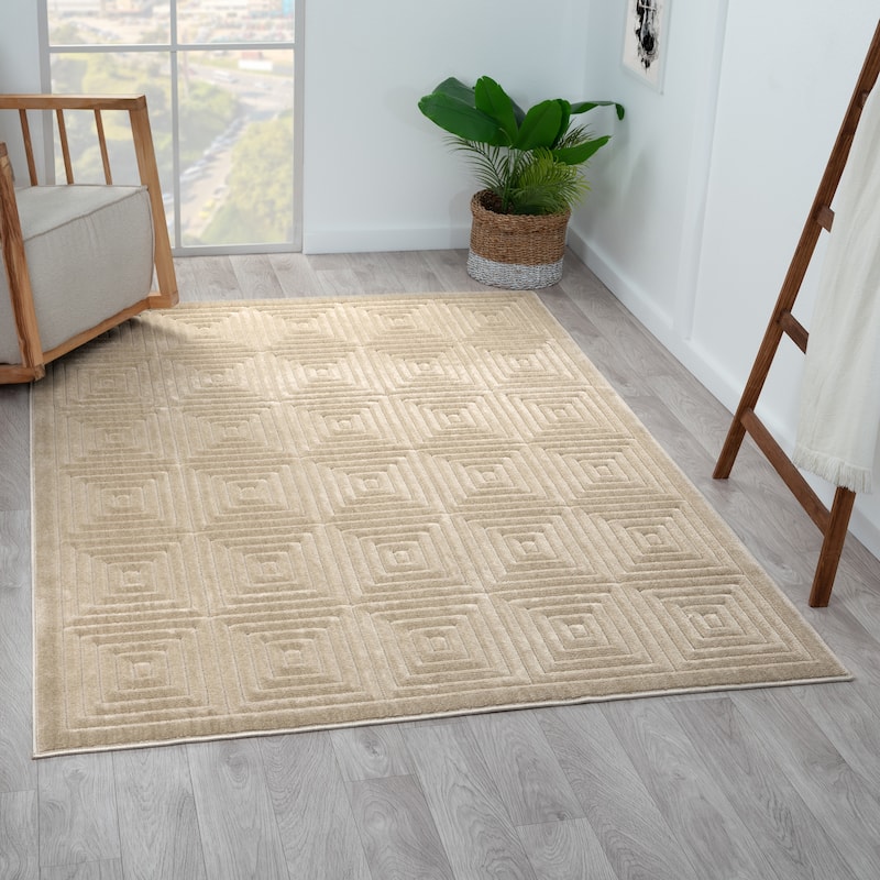 Sevita Modern Geometric Indoor/Outdoor Area Rug