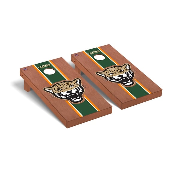slide 2 of 5, LaVerne Leopards Rosewood Cornhole Board Set