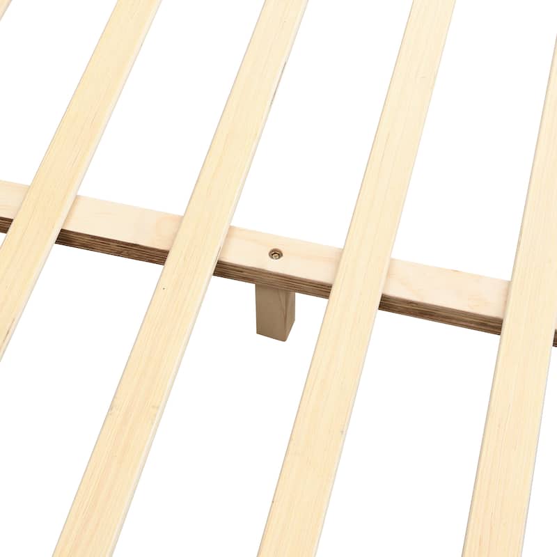 Christopher Knight Home Evelyn Platform Bed with Boucle Upholstery and Thick Block-Style Headboard