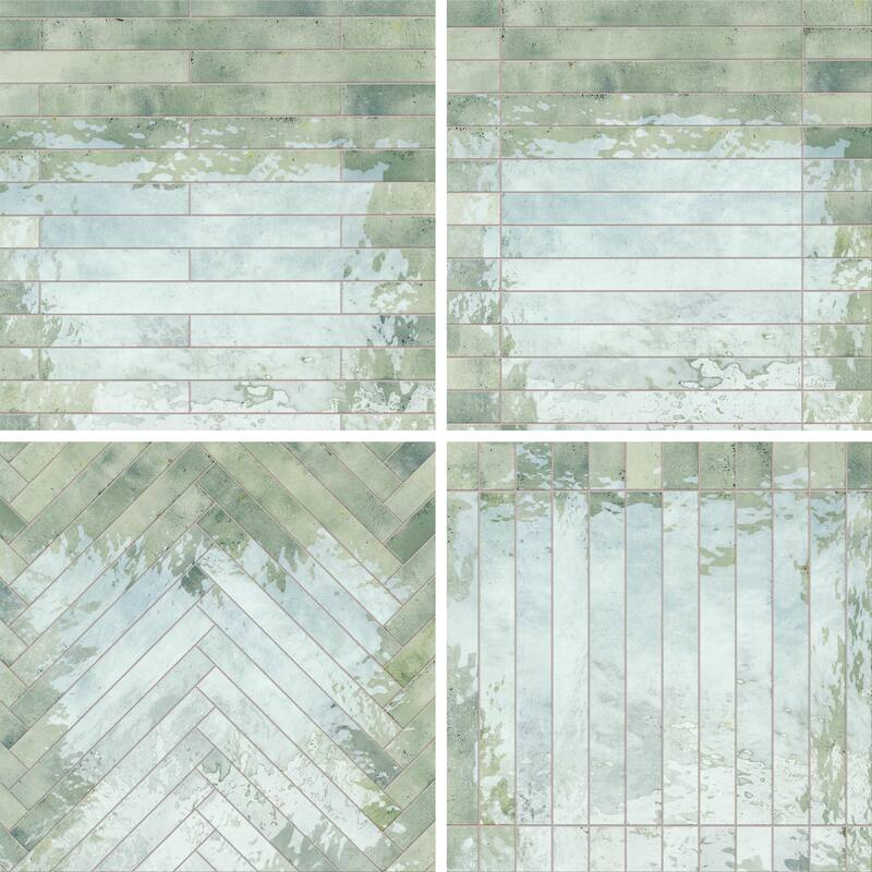Merola Tile Scottsdale Aquamarine 1-7/8" x 17-3/4" Porcelain Floor and Wall Tile