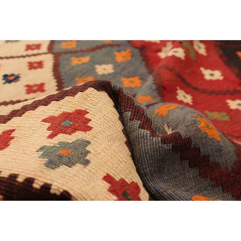ECARPETGALLERY Flat-Weave Sivas Multi Color Wool Kilim - 5'9 x 9'10