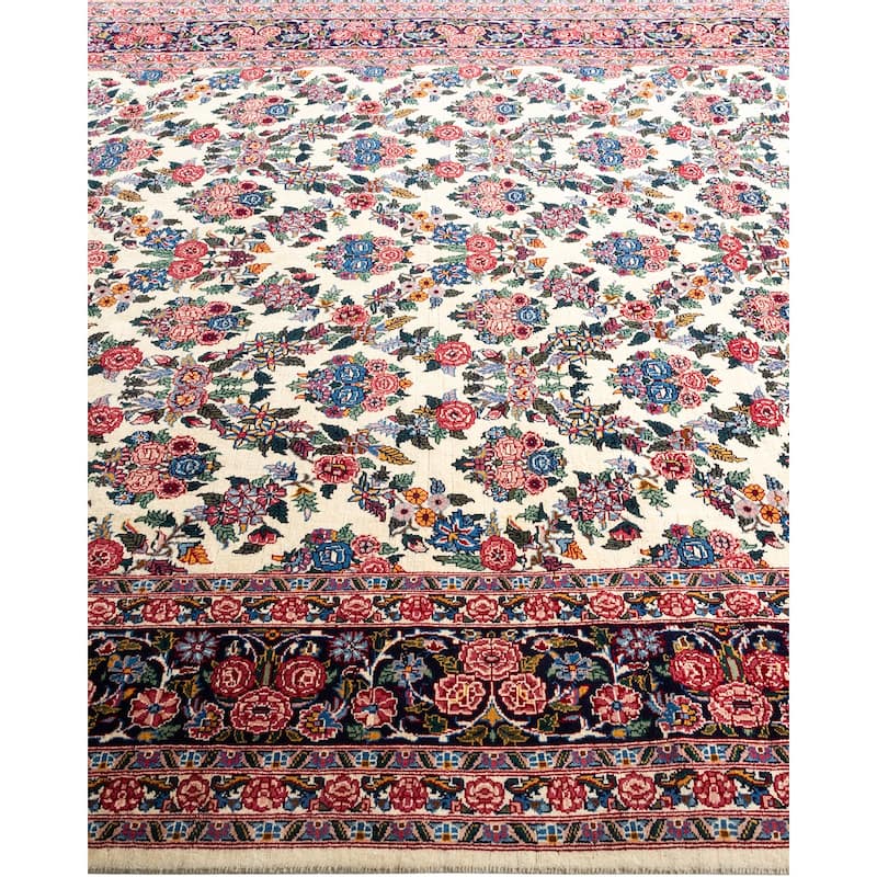 Overton Hand Knotted Wool Vintage Inspired Traditional Mogul Ivory Area Rug - 6' 2" x 9' 2"