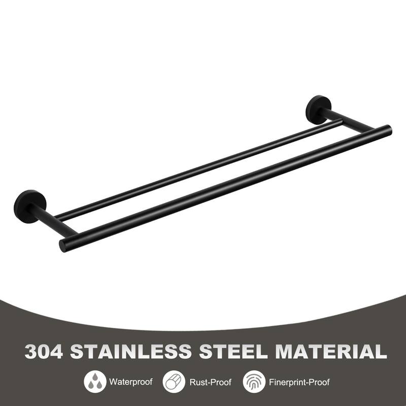 WOWOW Wall Mounted Stainless Steel Double Towel Bar