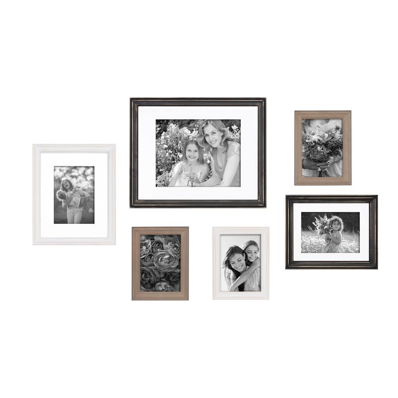 Kate and Laurel Bordeaux Gallery Wall Frame Set - Multi/Black