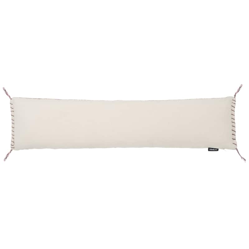 SAFAVIEH Home Rosette 8 x 36-inch Terracotta/Green Cotton Bolster Pillow