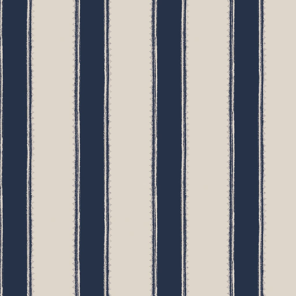 Laura Ashley Denwick Stripe Midnight Seapsray Wallpaper