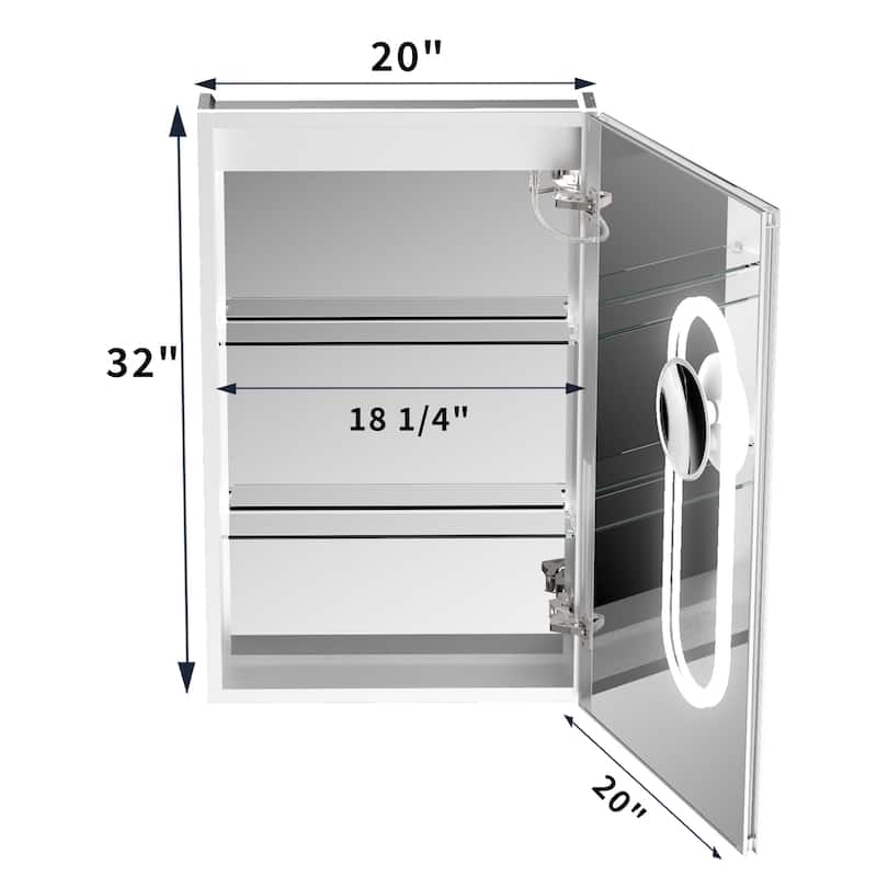 Modland 20x32" LED Recessed or Surface Medicine Cabinet with Mirror