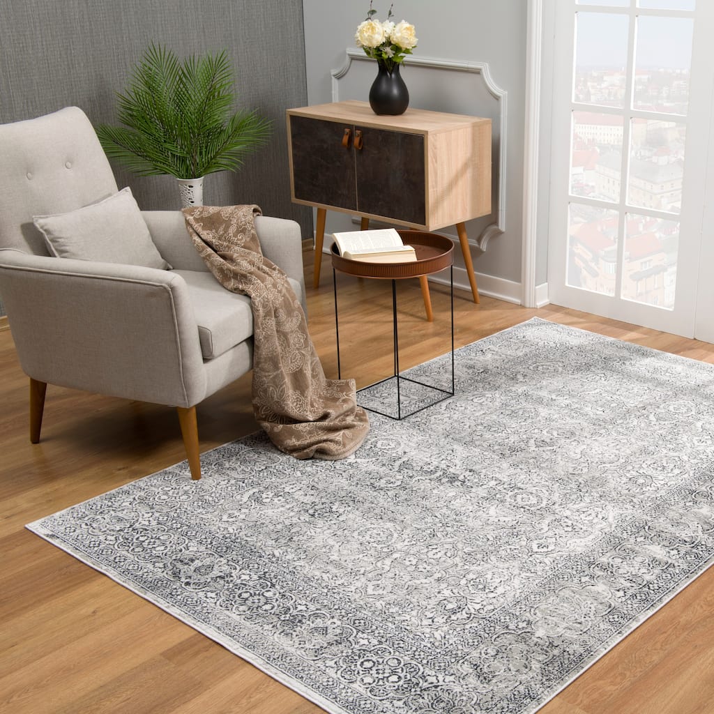 Christian Collection Grey/Cream Area Rug