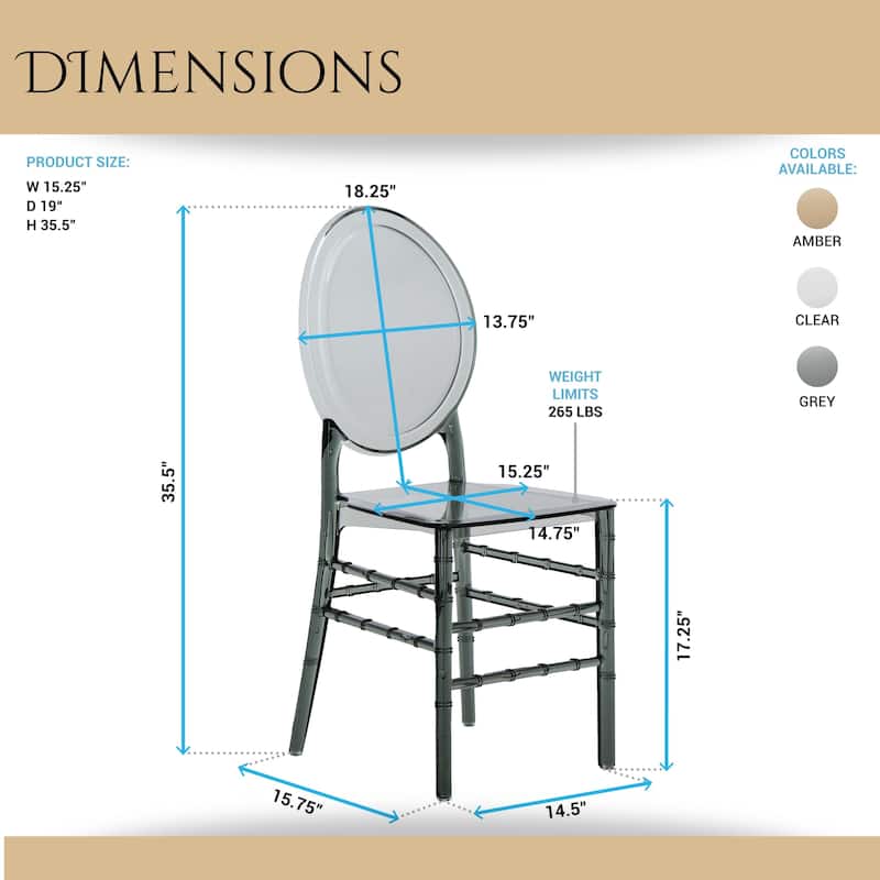 Modern Designs 2 and 4-piece Set of Stackable Transparent Ghost Chairs for Events - N/A