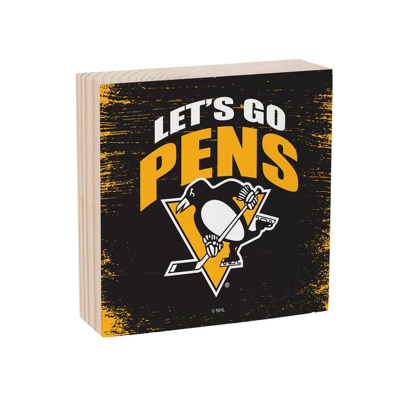 Pittsburgh Penguins Wooden Tabletop Mantel Shelf Sign