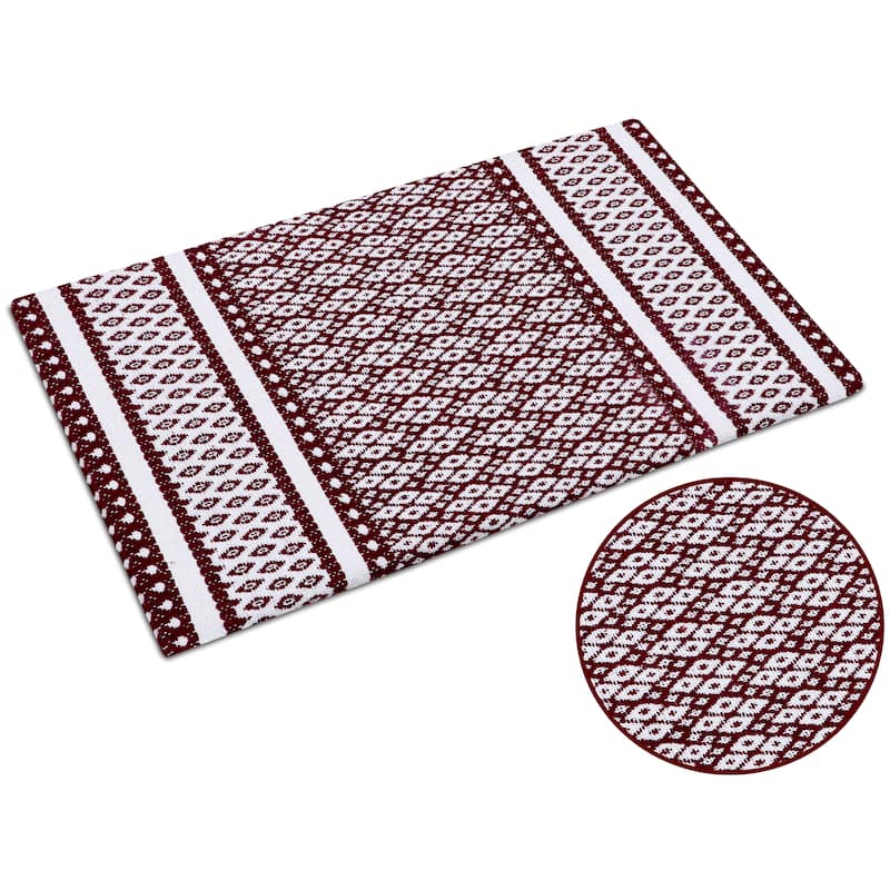 Cotton Kitchen Mat Cushioned Anti-Fatigue Rug, Non-Slip Mats Comfort Foam Rug for Kitchen, Office, Sink, Laundry - 18''x30''