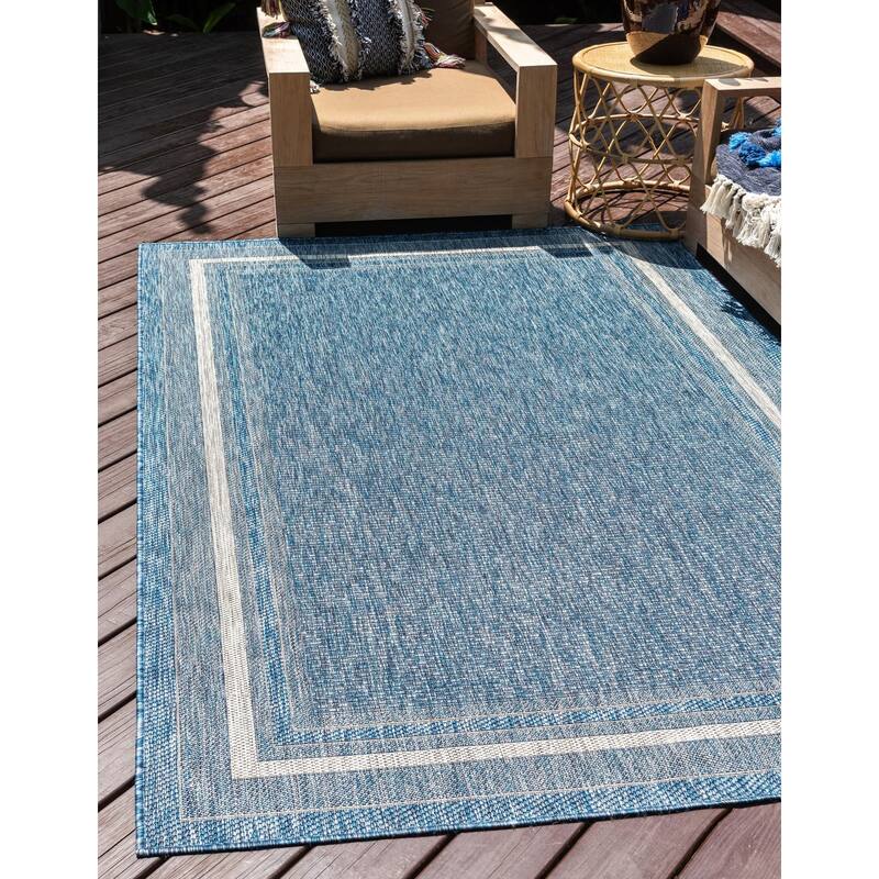 Outdoor Dimension Collection Area Rug - Blue - 10'x14'