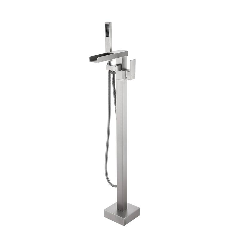 Single-Handle Freestanding Tub Faucet Mount Tub Faucet Bathtub Filler - Silver