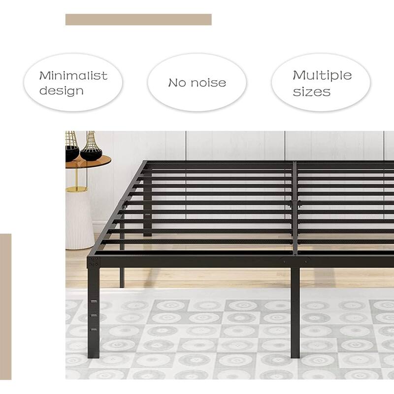 alazyhome 18 inch Heavy Duty Metal Platform Bed Frame with Storage