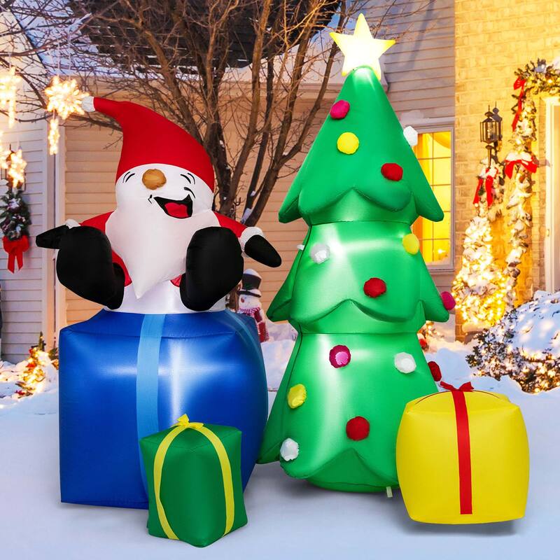Costway 7 FT Inflatable Christmas Lighted Santa Claus & Christmas Tree - See Details