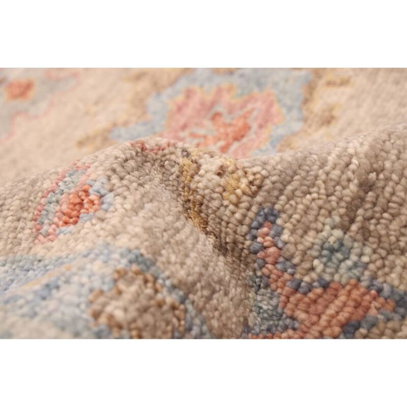 ECARPETGALLERY Hand-knotted Modern Oushak Taupe Wool Rug - 9'0 x 11'11