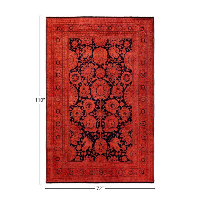 Vibrance, One-of-a-Kind Hand-Knotted Area Rug - Orange, 6' 0" x 9' 2" - 6' 0" x 9' 2"