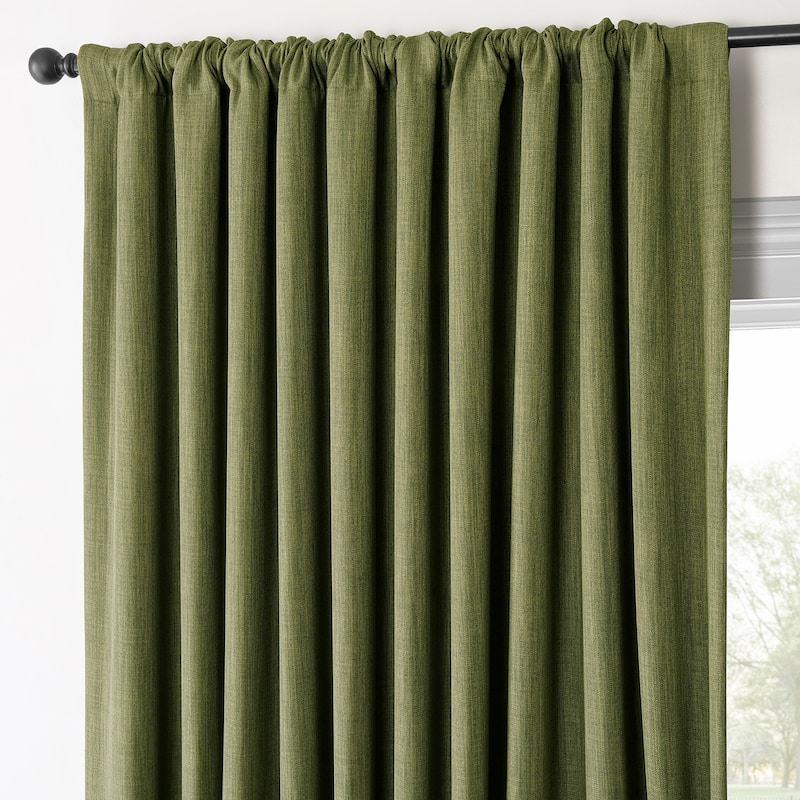 Exclusive Fabrics Faux Linen Extra Wide Room Darkening Curtains (1 Panel)