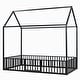preview thumbnail 9 of 26, Cabin Style Twin Size House Platform Bed,Sturdy Metal Bed with Roof,Metal Fence Around Bed with Door