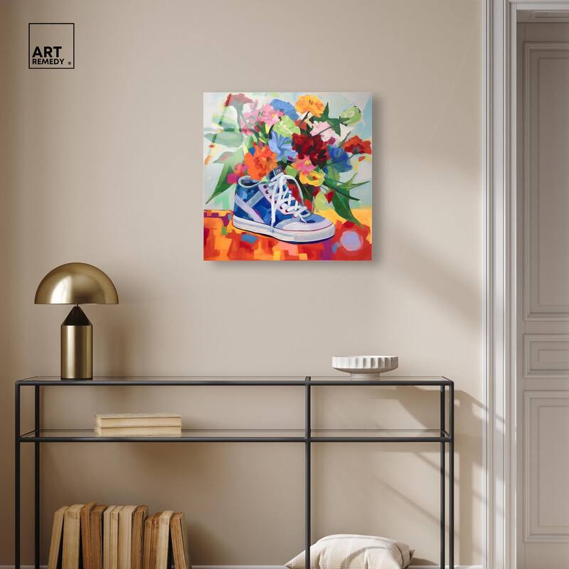 Colorful Sneaker Bouquet Acrylic by Art Remedy, Ready to Hang