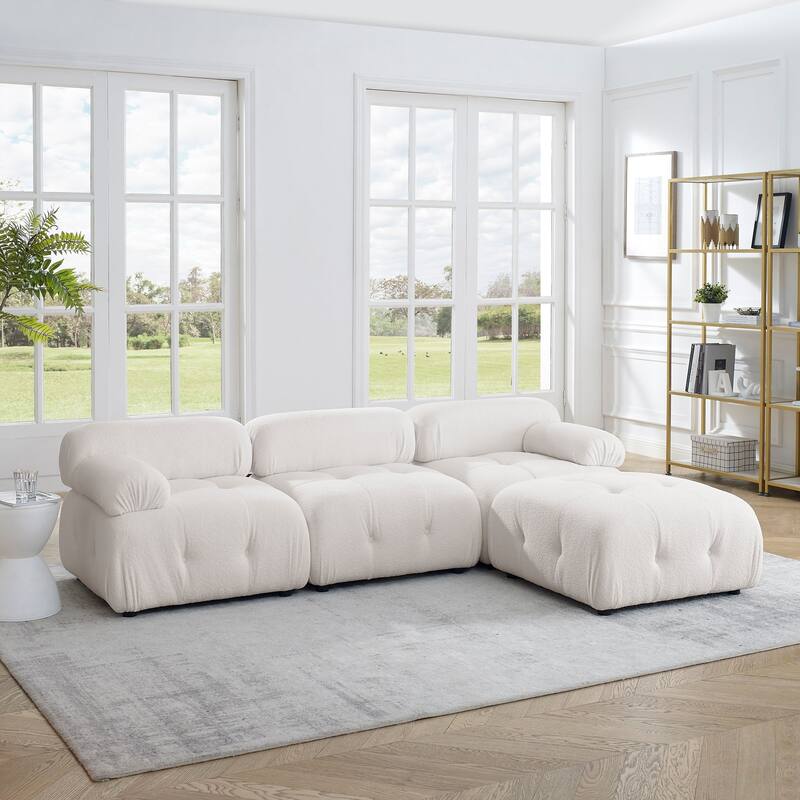 Modular Sectional Sofa L Shaped Couch with Reversible Ottoman