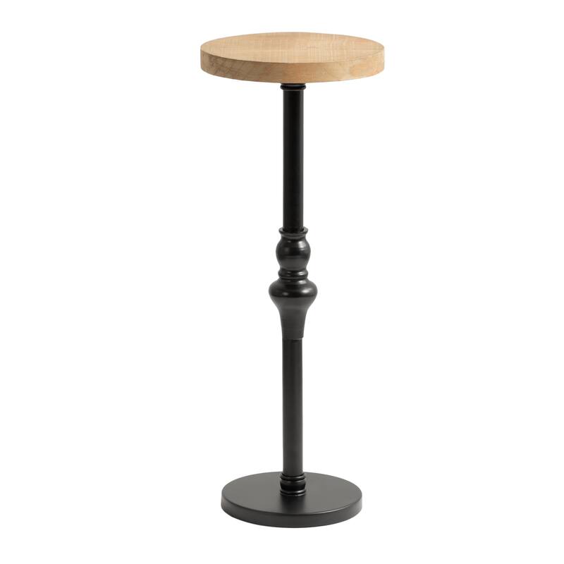 Kate and Laurel Stratton Rustic Pedestal Table - 12x12x26