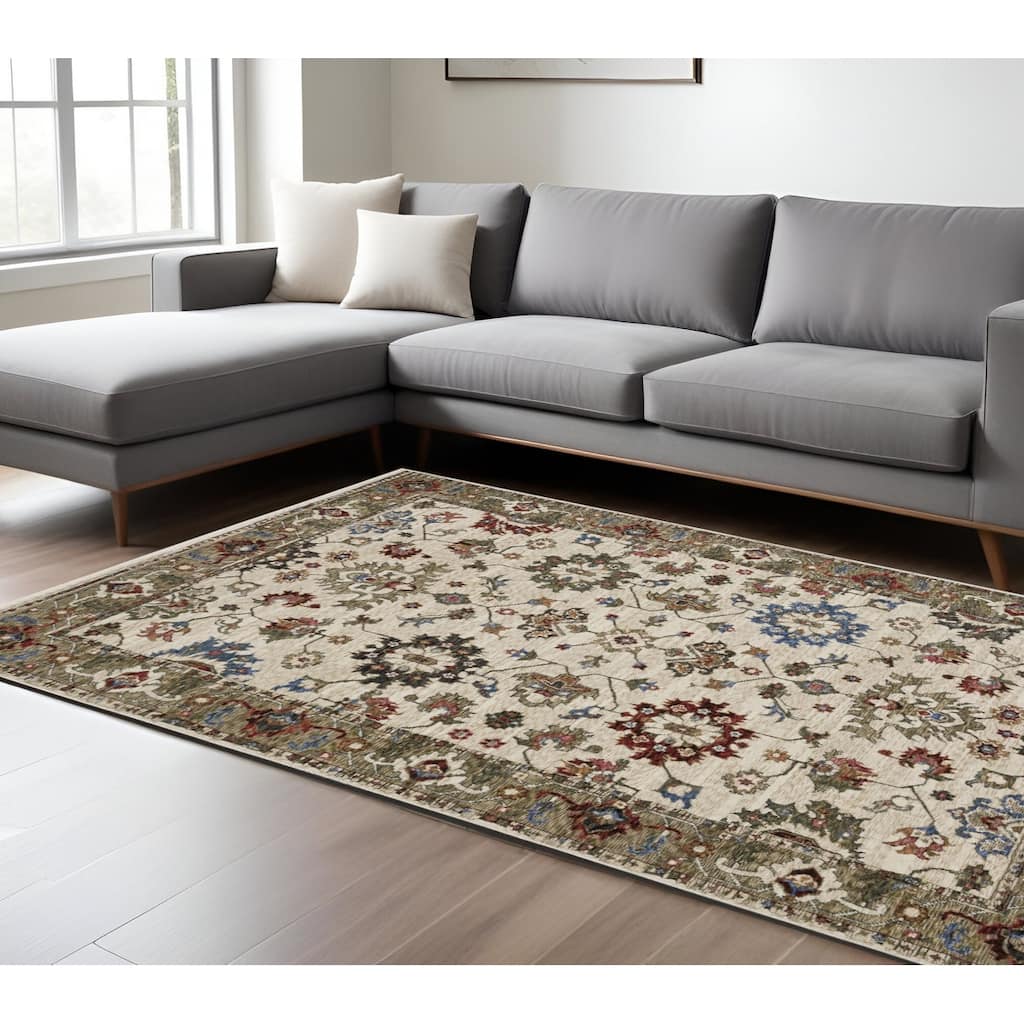 HomeRoots Oriental Traditional Rectangle Area Rug - 155.12 in. x 118.11 in. x 0.28 in.