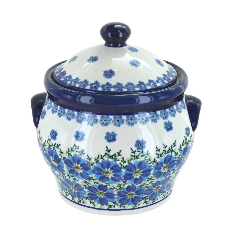 Blue Rose Polish Pottery 1098 Zaklady Medium Canister