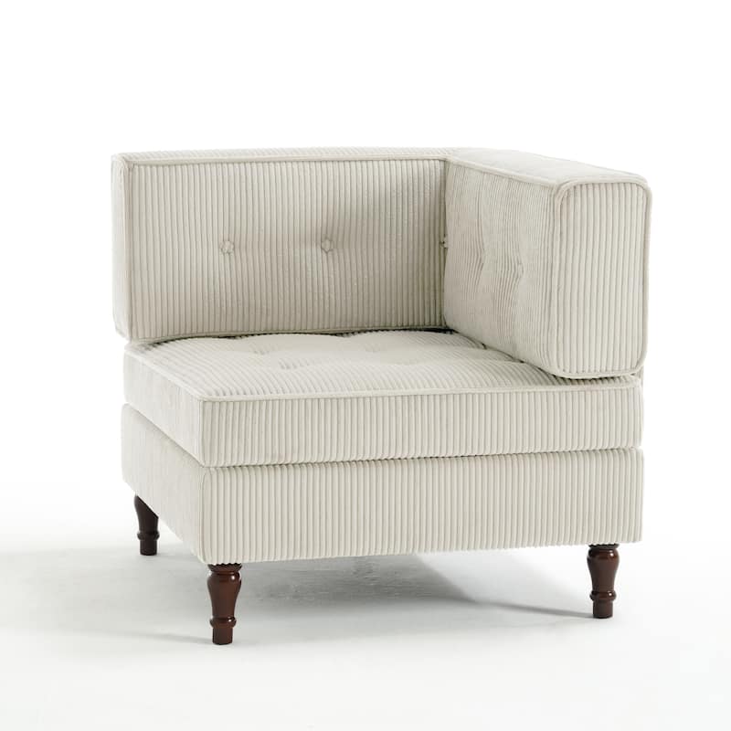 32.57" W Upholstered Corduroy Corner Accent Chair