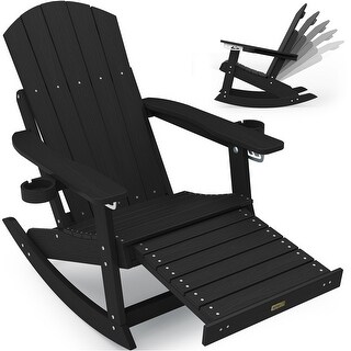 WINSOON Adirondack Chair Composite Rocking Chair Outdoor Weatherproof ...