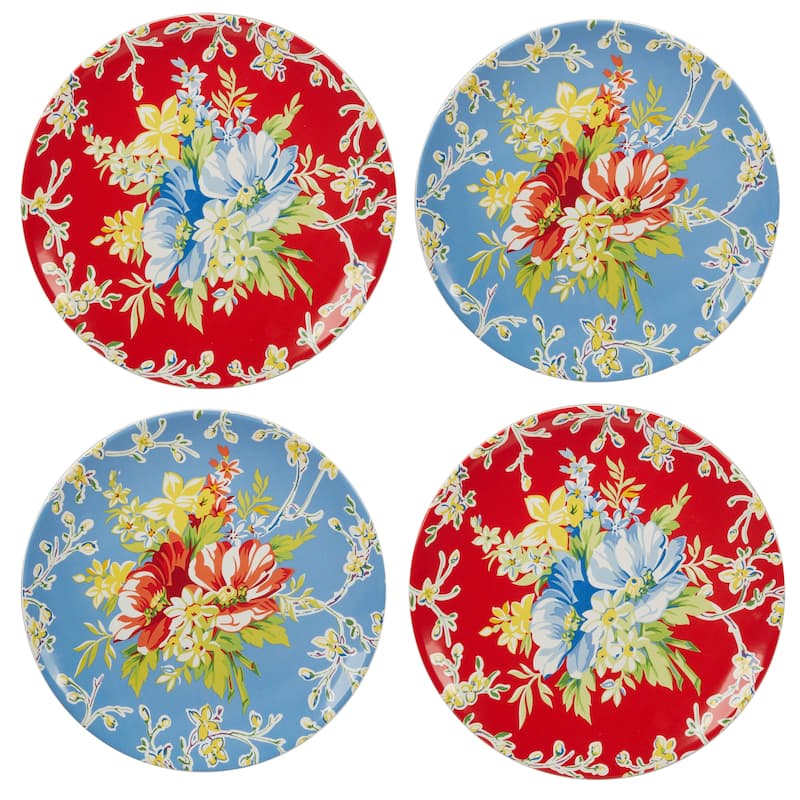 Certified International Blossom Set of 4 Dinner Plates - 11" Diam x 1"