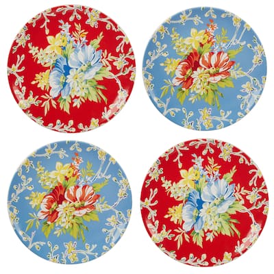 Certified International Blossom Set of 4 Dinner Plates - 11" Diam x 1"