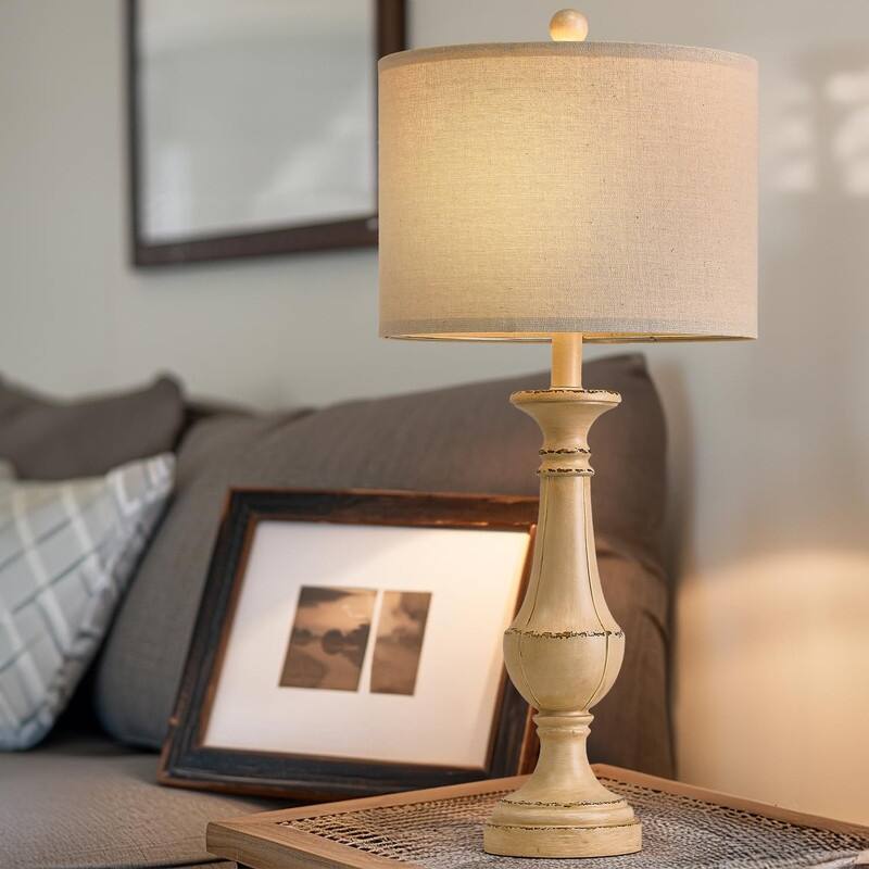 27.5" Farmhouse Table Lamp, Mid Century Tall Table Lamp - 1 Set
