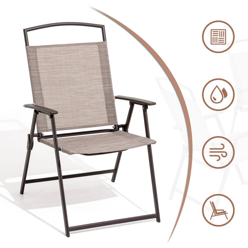 Pellebant Patio Portable Folding Chairs Outdoor Dining Chairs
