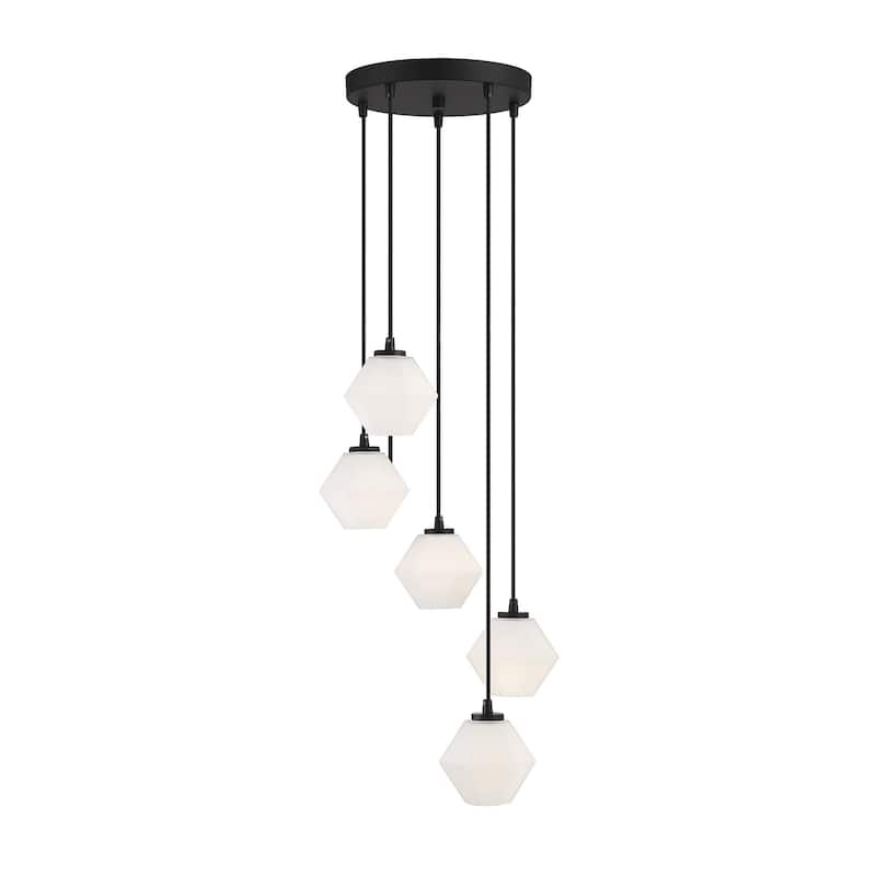 Meridian M10094 5 Light 16" Wide Multi Light Pendant - Matte Black