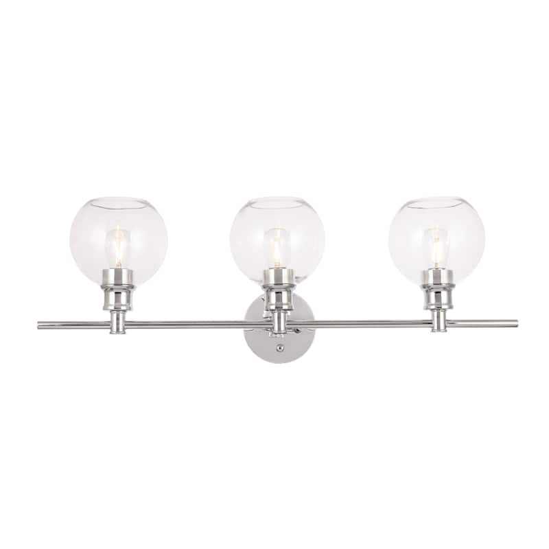 Elegant Lighting Collier 3 Light 28" Wide Bathroom Vanity Light with - Chrome