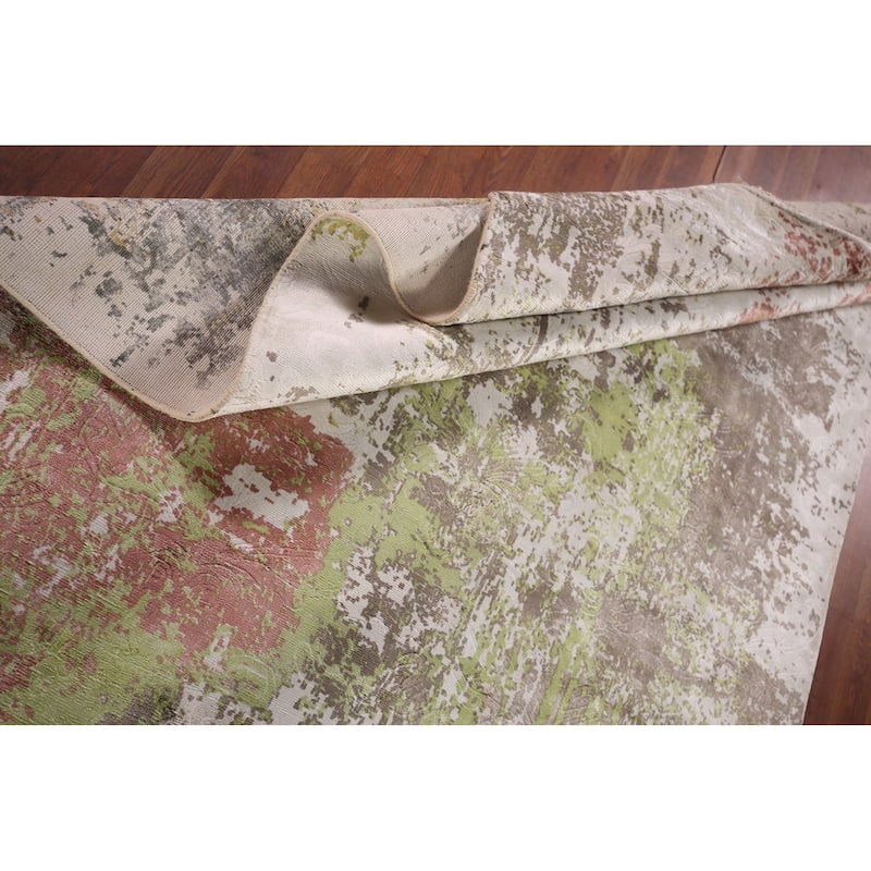 Contemporary Abstract Area Rug Hand-Knotted Wool Carpet - 5'6" X 7'8"