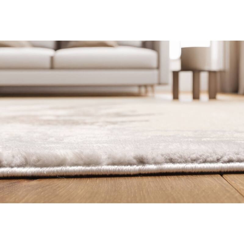 ECARPETGALLERY Machine Made Bloom Tan Area Rug