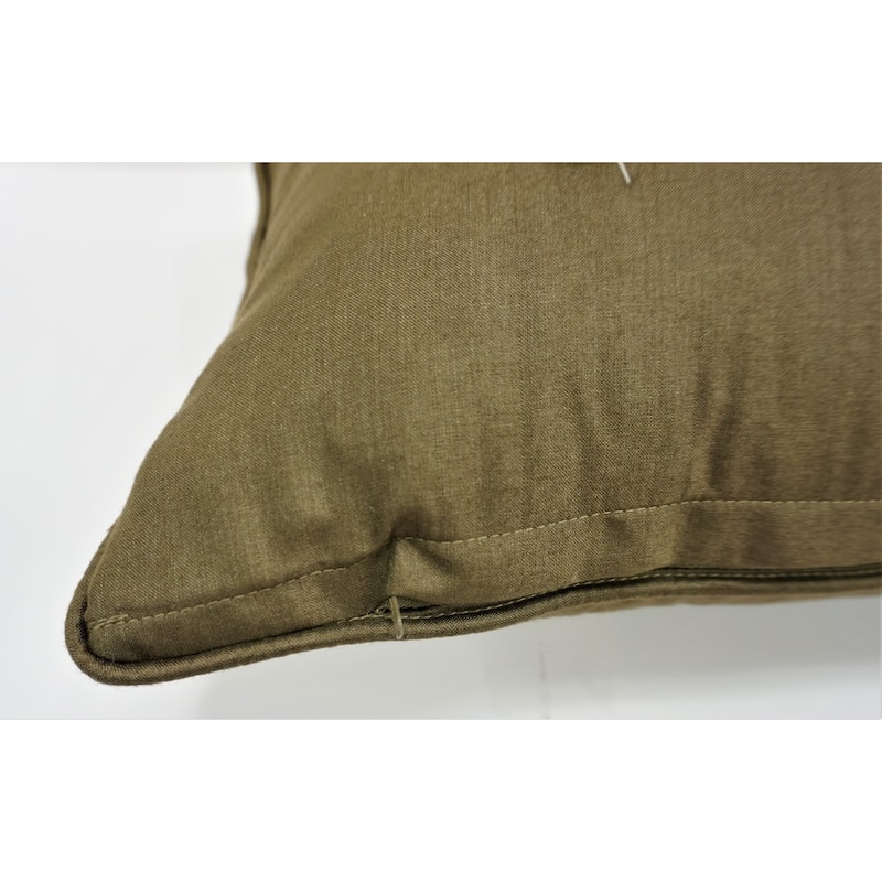 Home&Manor Premium Silk Throw Lumbar Olive