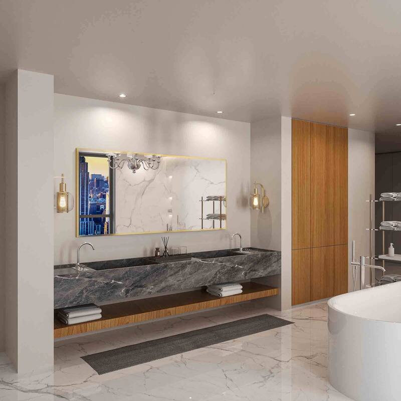 QuivaraView Wall Mounted Aluminum Frame Bathroom Vanity Mirror