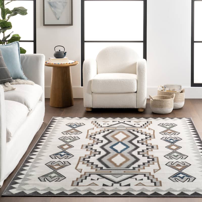 Nuloom Brinley SpinClean Geometric Machine Washable Area Rug