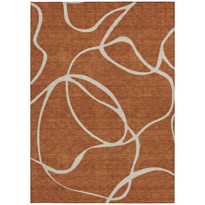 HomeRoots Abstract Transitional Rectangle Outdoor Rug
