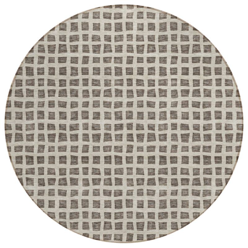 Machine Washable Indoor/ Outdoor Chantille Squares Rug