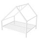 preview thumbnail 14 of 31, Twin Size Metal House Platform Bed with Roof and Chimney