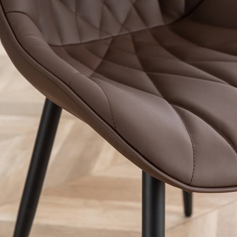 Modern Dining Chairs Set of 2 with Curved Backrest