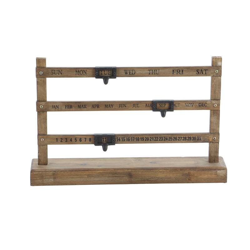 Wood Chef Sculpture with Calendar Markers - Brown - Roche River Decor - 4"W x 22"L x 14"H