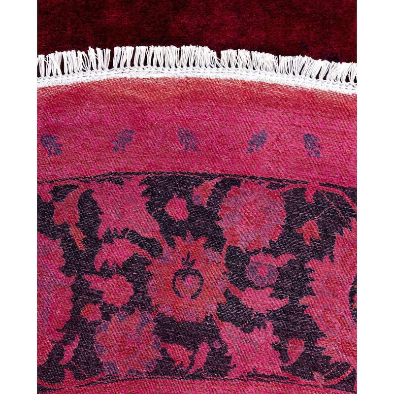 Overdyed One-of-a-Kind Hand-Knotted Area Rug - Pink - 9' 1" x 9' 1"