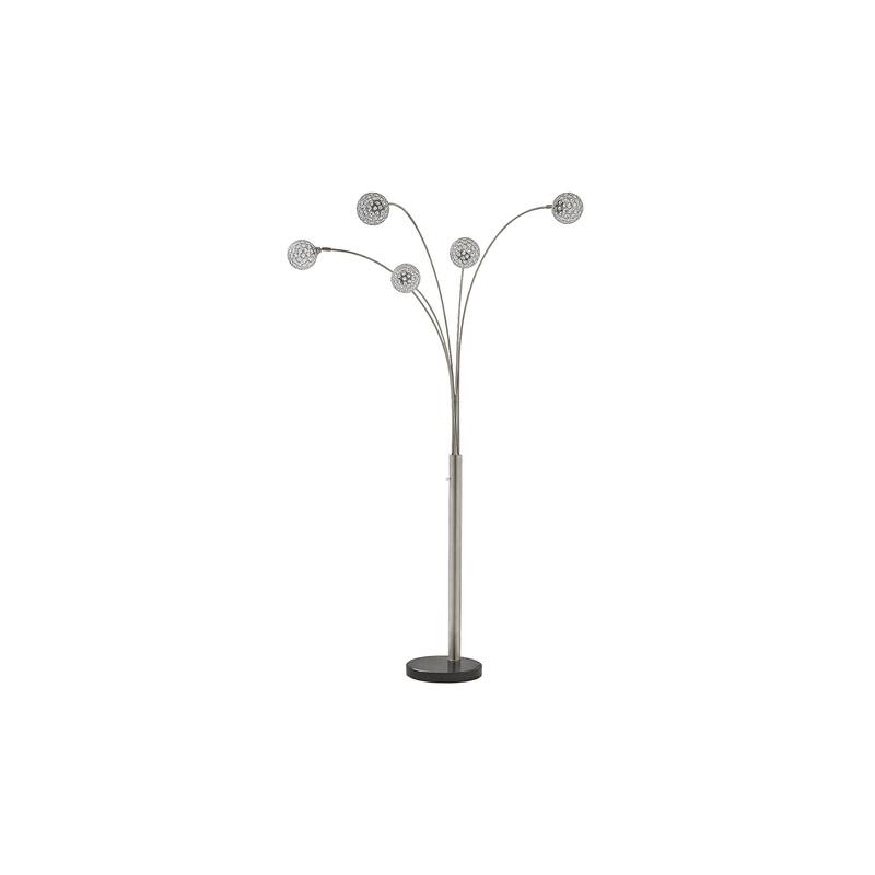 Winter Silver Finish 95 Inch Arc Floor Lamp - 13.75" W x 27" D x 95" H
