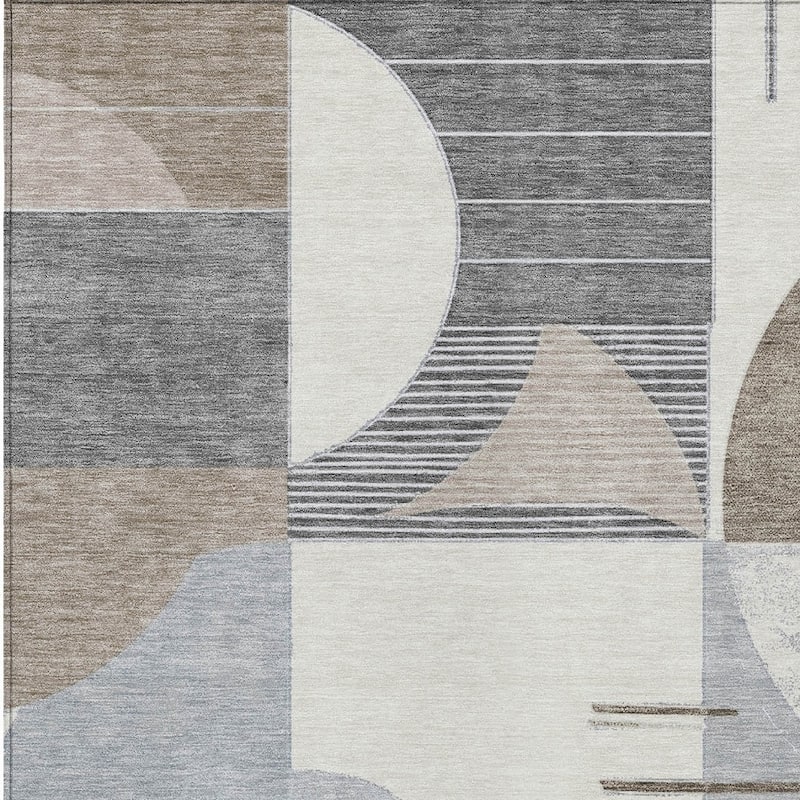 HomeRoots Geometric Modern Rectangle Outdoor Rug