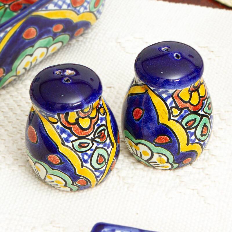 Novica Handmade Hidalgo Fiesta Ceramic Salt And Pepper Shakers (Pair)